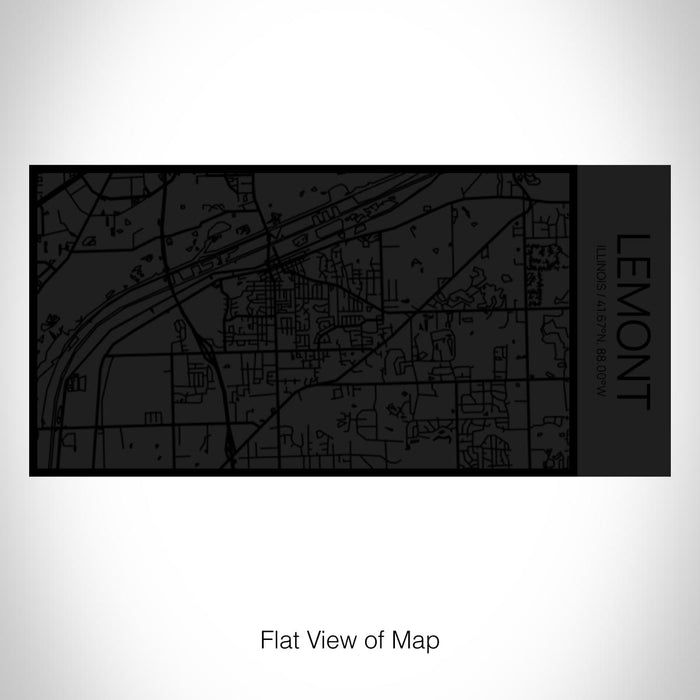 Rendered View of Lemont Illinois Map on 17oz Stainless Steel Insulated Cola Bottle in Stainless in Matte Black