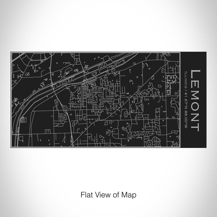 Rendered View of Lemont Illinois Map on 17oz Stainless Steel Insulated Cola Bottle in Black
