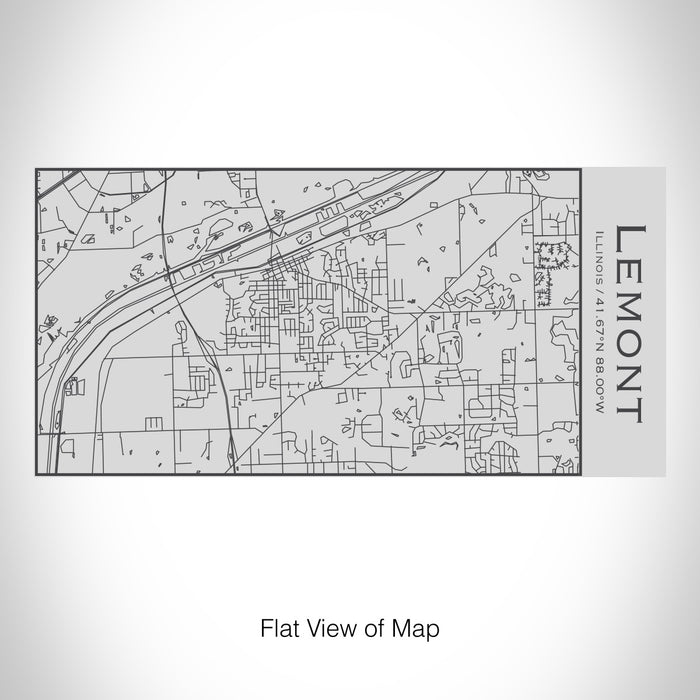 Rendered View of Lemont Illinois Map on 17oz Stainless Steel Insulated Cola Bottle