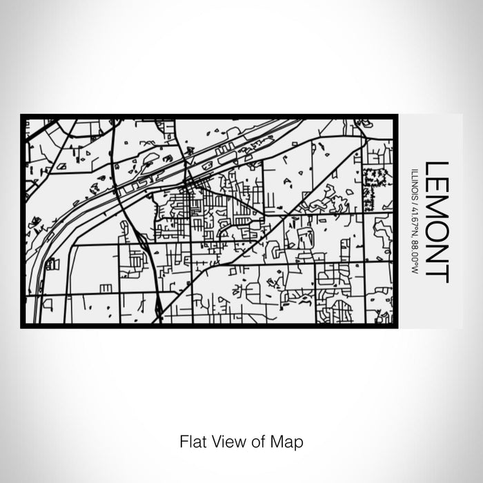 Rendered View of Lemont Illinois Map on 17oz Stainless Steel Insulated Cola Bottle in Stainless in Matte White