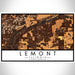 Lemont Illinois Map Print Landscape Orientation in Ember Style With Shaded Background