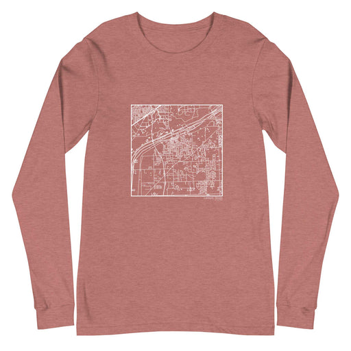 Lemont Illinois  Map Unisex Long-Sleeve T-shirt with City inscription in Heather Mauve