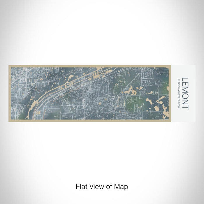 Rendered View of Lemont Illinois Map on 10oz Stainless Steel Insulated Cup in Afternoon with Sliding Lid