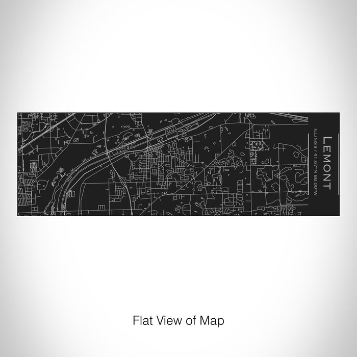 Rendered View of Lemont Illinois Map on 10oz Stainless Steel Insulated Cup with Sliding Lid in Black