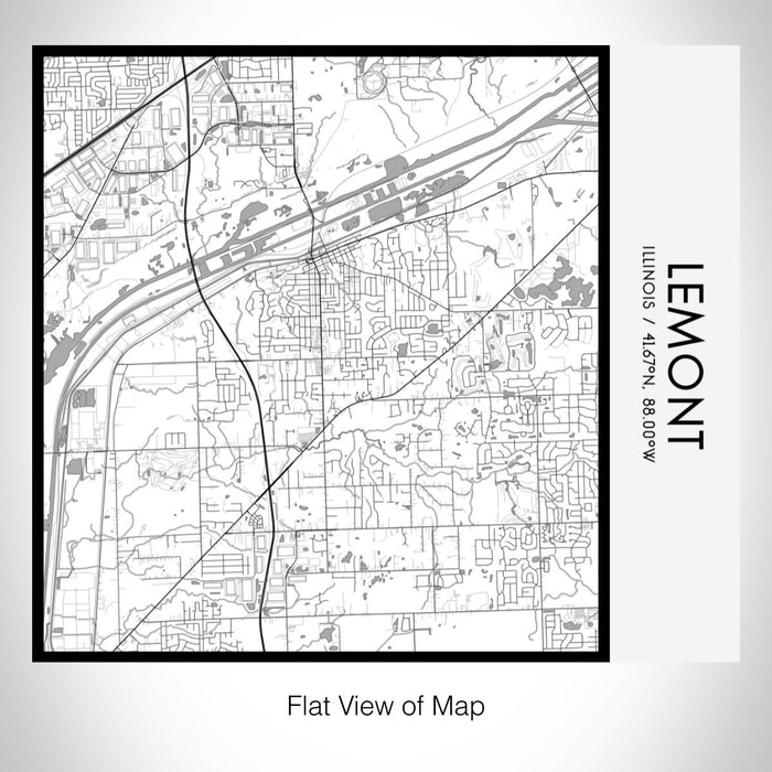 Rendered View of Lemont Illinois Map on 17oz Stainless Steel Insulated Tumbler in Classic Map Style