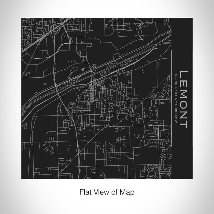 Rendered View of Lemont Illinois Map on 17oz Stainless Steel Insulated Tumbler in Black