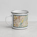 Left View Custom Lemont Illinois Map Enamel Mug in Woodblock