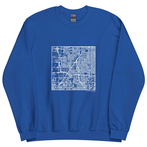 Lenexa Kansas  Map Unisex Crewneck Sweater with City inscription in Royal Blue