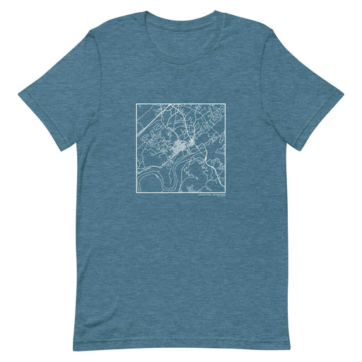 Lenoir City Tennessee  Map Unisex T-Shirt with City inscription in Heather Teal