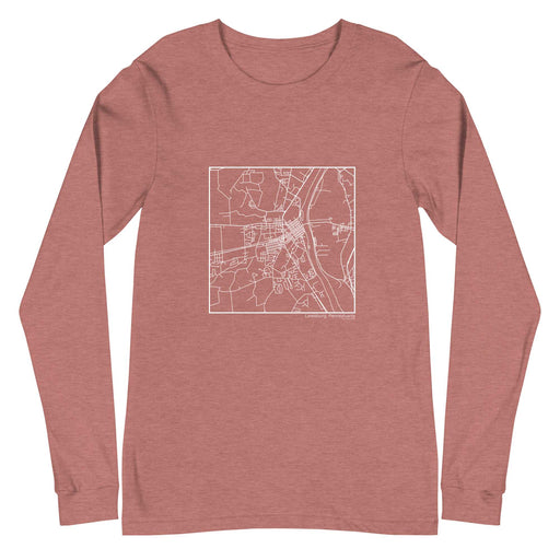 Lewisburg Pennsylvania  Map Unisex Long-Sleeve T-shirt with City inscription in Heather Mauve