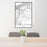 24x36 Lewiston Idaho Map Print Portrait Orientation in Classic Style Behind 2 Chairs Table and Potted Plant