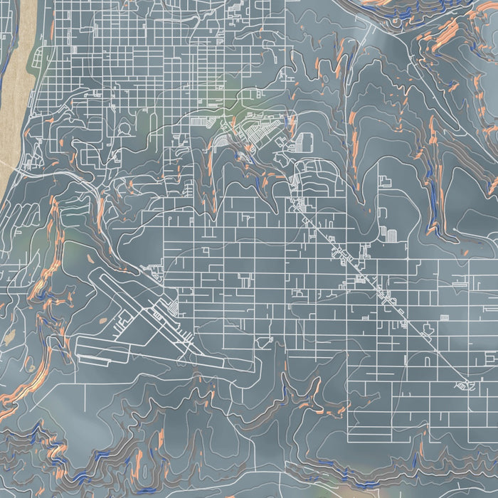 Lewiston Idaho Map Print in Afternoon Style Zoomed In Close Up Showing Details