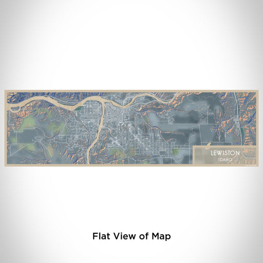 Flat View of Map Custom Lewiston Idaho Map Enamel Mug in Afternoon