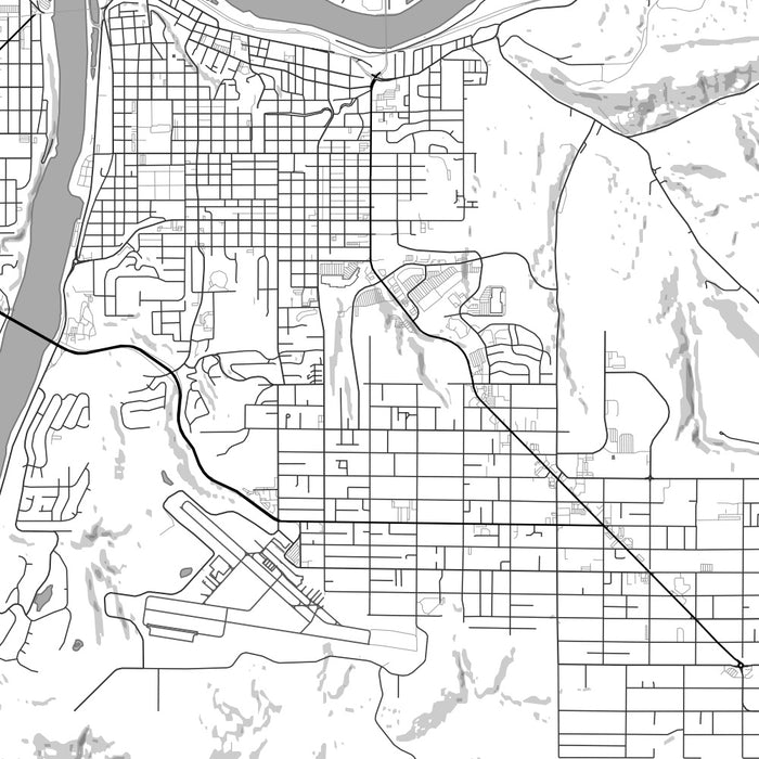 Lewiston Idaho Map Print in Classic Style Zoomed In Close Up Showing Details