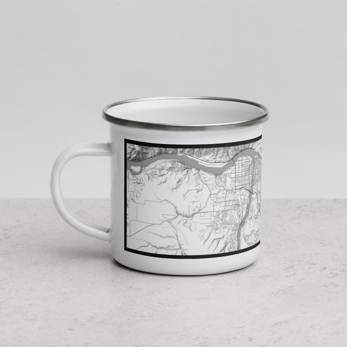 Left View Custom Lewiston Idaho Map Enamel Mug in Classic