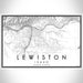 Lewiston Idaho Map Print Landscape Orientation in Classic Style With Shaded Background