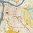 Lewiston Idaho Map Print in Woodblock Style Zoomed In Close Up Showing Details