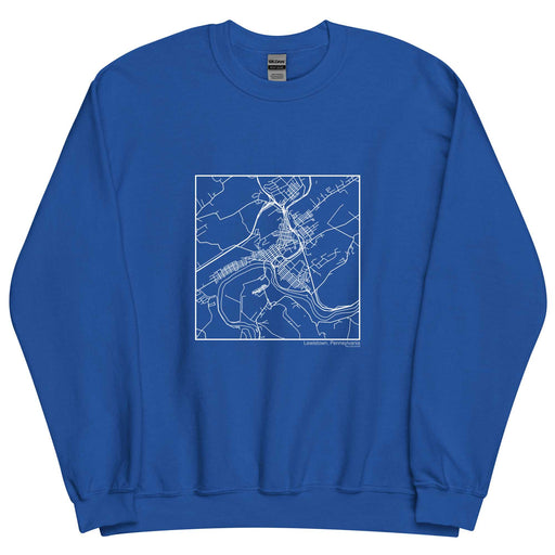 Lewistown Pennsylvania  Map Unisex Crewneck Sweater with City inscription in Royal Blue