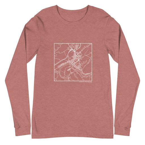 Lewistown Pennsylvania  Map Unisex Long-Sleeve T-shirt with City inscription in Heather Mauve