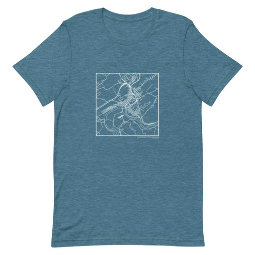 Lewistown Pennsylvania  Map Unisex T-Shirt with City inscription in Heather Teal