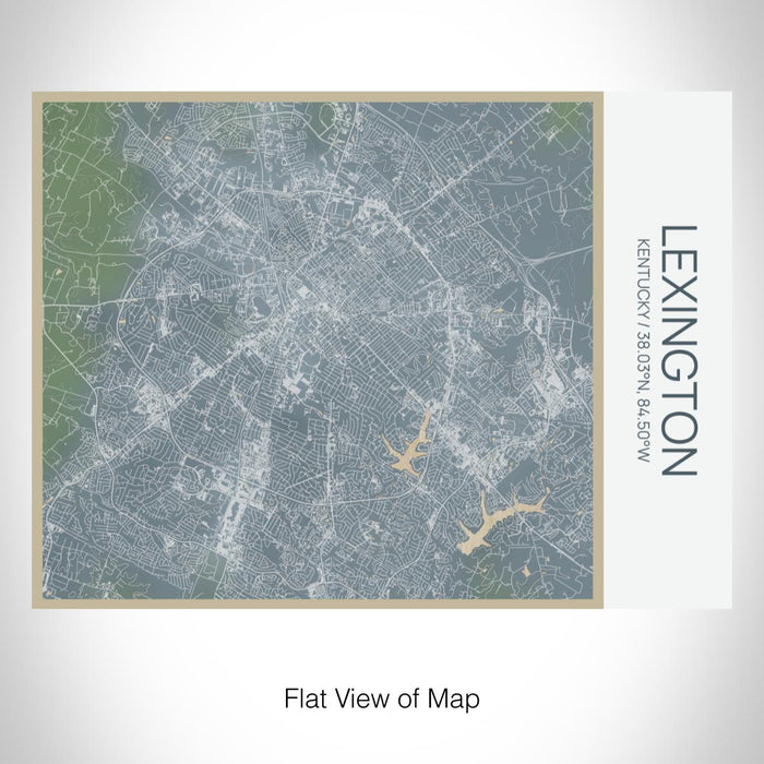 Rendered View of Lexington Kentucky Map on 20oz Stainless Steel Insulated Bottle with Bamboo Top with printed afternoon style map