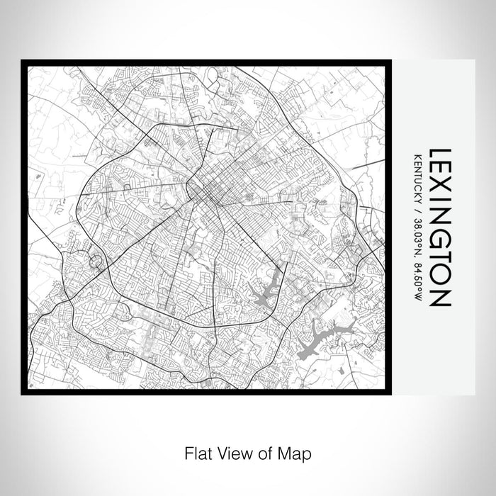 Rendered View of Lexington Kentucky Map on 20oz Stainless Steel Insulated Bottle with Bamboo Top with printed classic style map