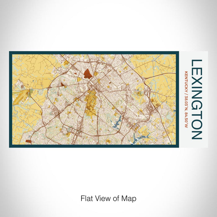 Rendered View of Lexington Kentucky Map on 17oz Stainless Steel Insulated Bottle with printed woodblock style map