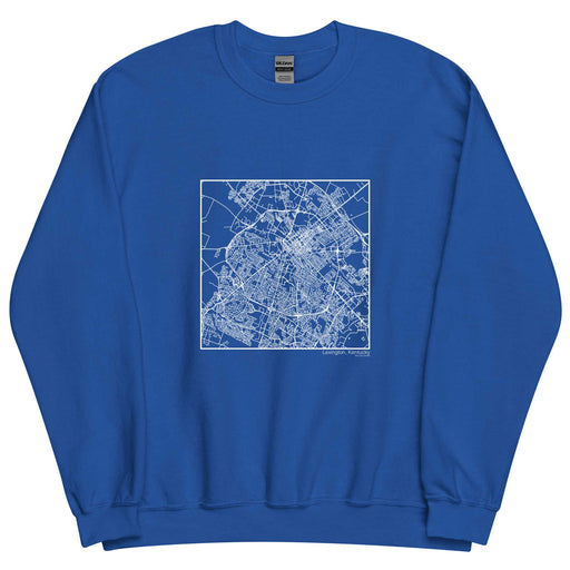 Lexington Kentucky  Map Unisex Crewneck Sweater with City inscription in Royal Blue
