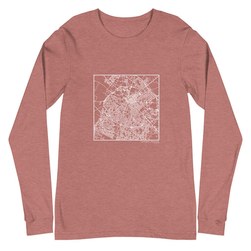 Lexington Kentucky  Map Unisex Long-Sleeve T-shirt with City inscription in Heather Mauve