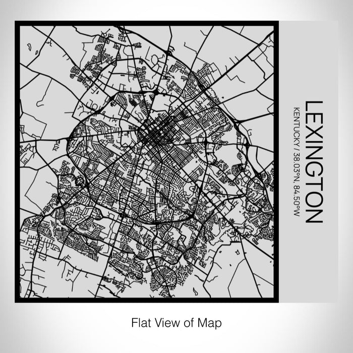 Rendered View of Lexington Kentucky Map on 17oz Stainless Steel Insulated Tumbler in Tactile Lines with Succulent in Background