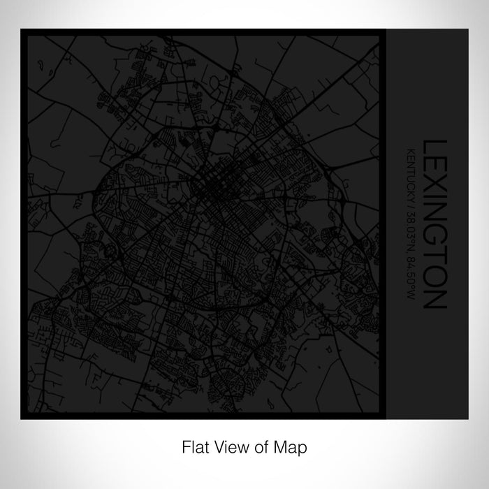 Rendered View of Lexington Kentucky Map on 17oz Stainless Steel Insulated Tumbler in Matte Black with Tactile Lines