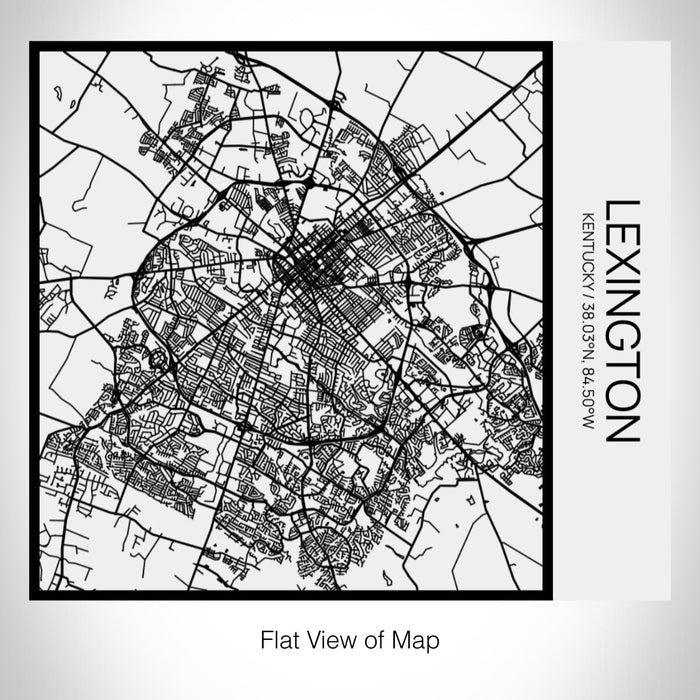 Rendered View of Lexington Kentucky Map on 17oz Stainless Steel Insulated Tumbler in Matte White with Tactile Lines