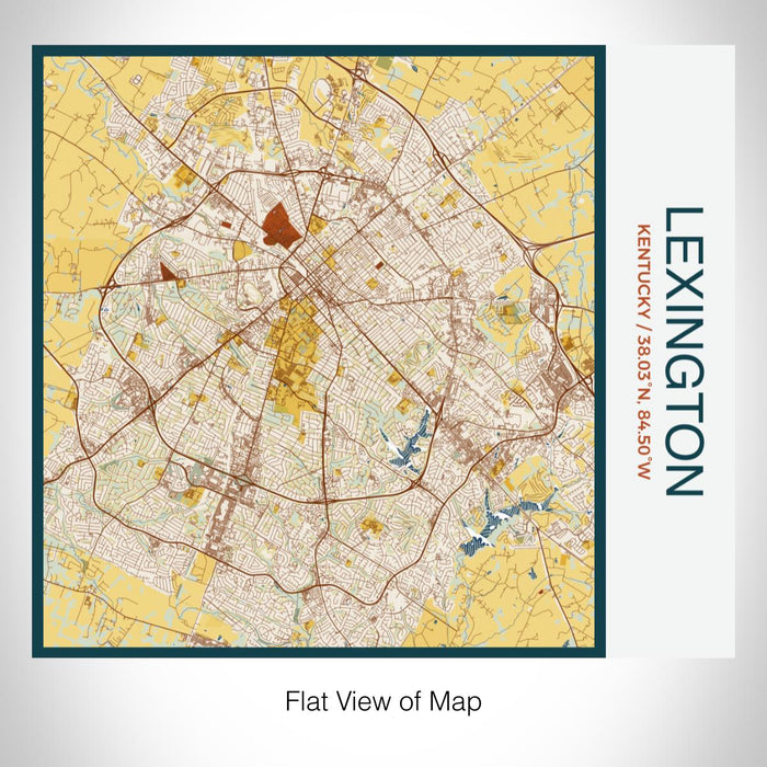 Rendered View of Lexington Kentucky Map on 17oz Stainless Steel Insulated Tumbler in Woodblock Map Style