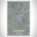 Lexington Virginia Map Print Portrait Orientation in Afternoon Style With Shaded Background