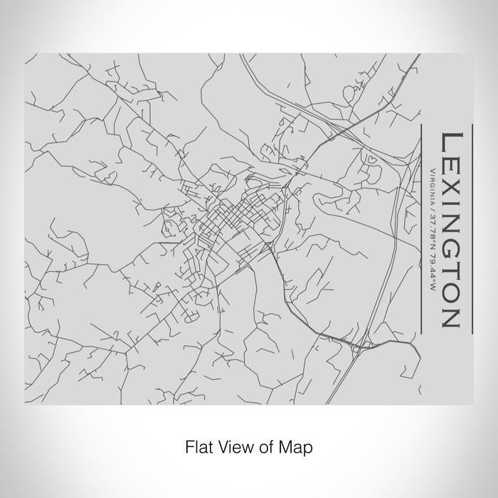 Rendered View of Lexington Virginia Map on 20oz Stainless Steel Insulated Bottle with Bamboo Top