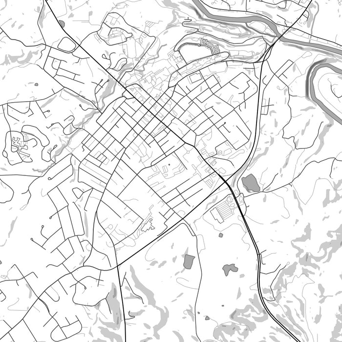 Lexington Virginia Map Print in Classic Style Zoomed In Close Up Showing Details