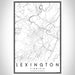 Lexington Virginia Map Print Portrait Orientation in Classic Style With Shaded Background