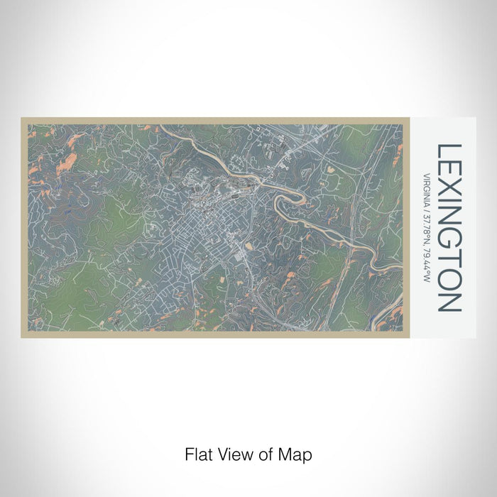 Rendered View of Lexington Virginia Map on 17oz Stainless Steel Insulated Bottle with printed afternoon style map