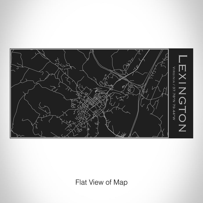 Rendered View of Lexington Virginia Map on 17oz Stainless Steel Insulated Cola Bottle in Black