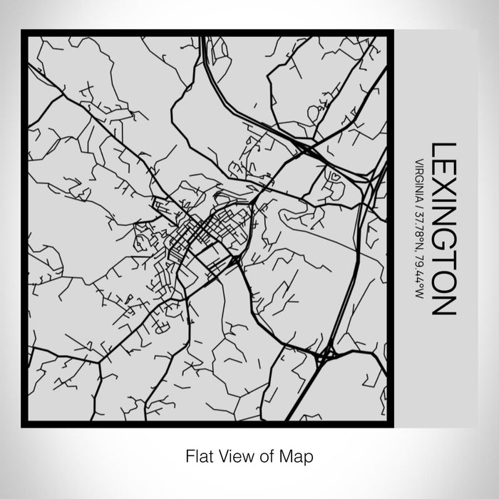 Rendered View of Lexington Virginia Map on 17oz Stainless Steel Insulated Tumbler in Tactile Lines with Succulent in Background