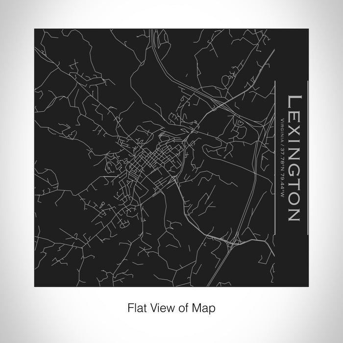 Rendered View of Lexington Virginia Map on 17oz Stainless Steel Insulated Tumbler in Black