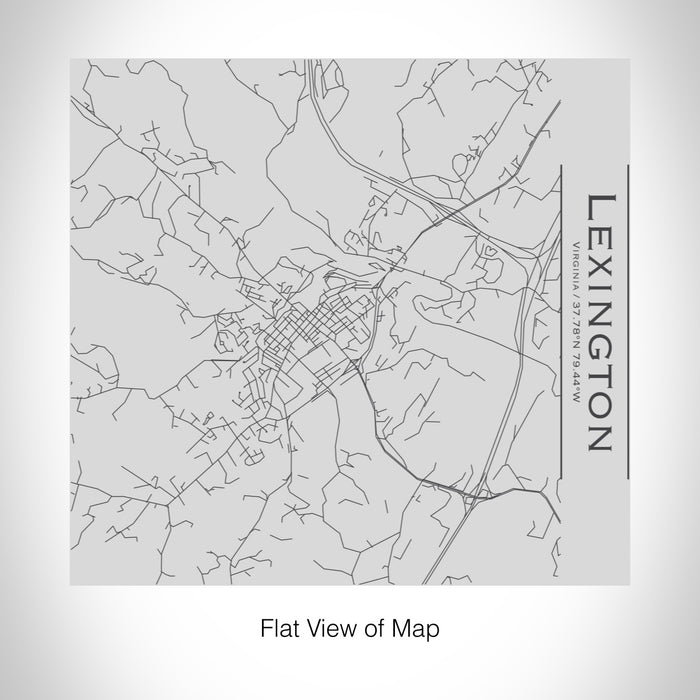 Rendered View of Lexington Virginia Map on 17oz Stainless Steel Insulated Tumbler