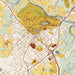 Lexington Virginia Map Print in Woodblock Style Zoomed In Close Up Showing Details