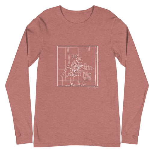 Light Farms Celina  Map Unisex Long-Sleeve T-shirt with City inscription in Heather Mauve