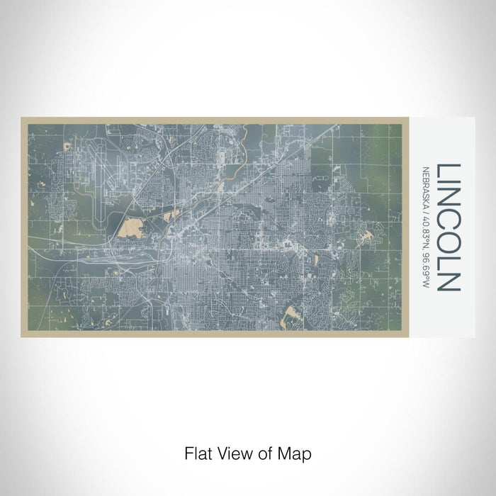 Rendered View of Lincoln Nebraska Map on 17oz Stainless Steel Insulated Bottle with printed afternoon style map