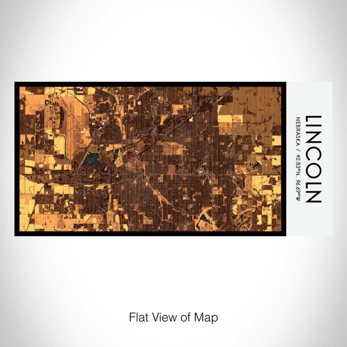 Rendered View of Lincoln Nebraska Map on 17oz Stainless Steel Insulated Bottle with printed ember style map