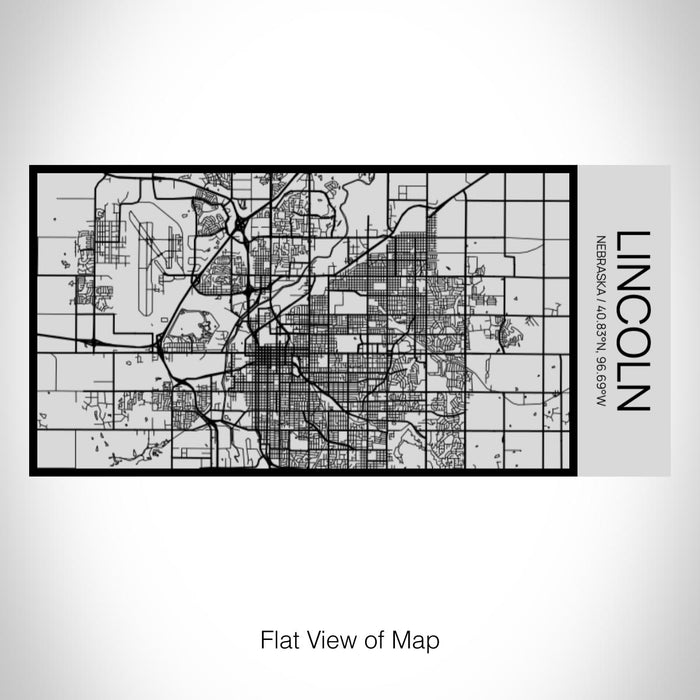 Rendered View of Lincoln Nebraska Map on 17oz Stainless Steel Insulated Cola Bottle in Stainless