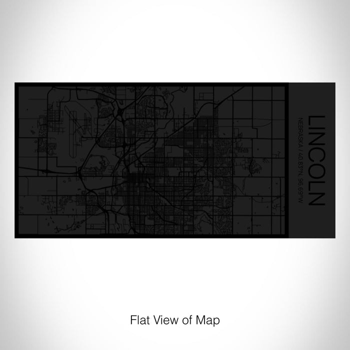 Rendered View of Lincoln Nebraska Map on 17oz Stainless Steel Insulated Cola Bottle in Stainless in Matte Black