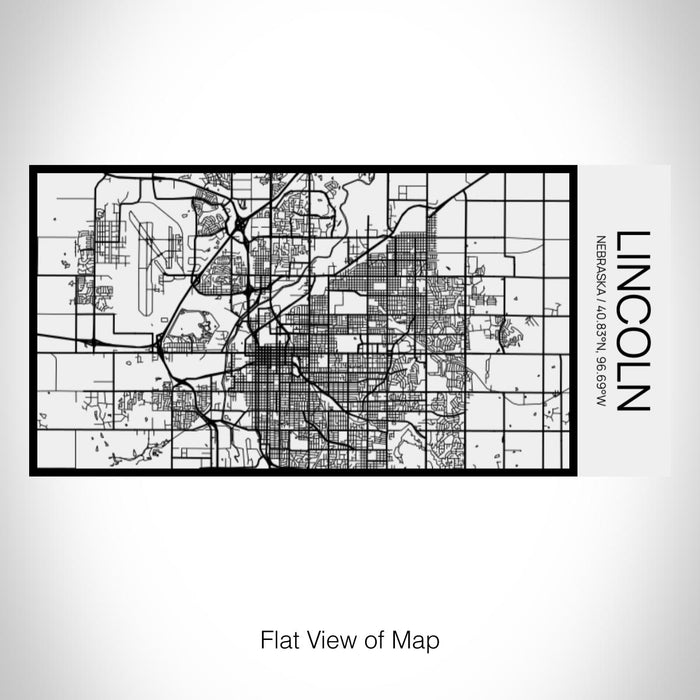 Rendered View of Lincoln Nebraska Map on 17oz Stainless Steel Insulated Cola Bottle in Stainless in Matte White