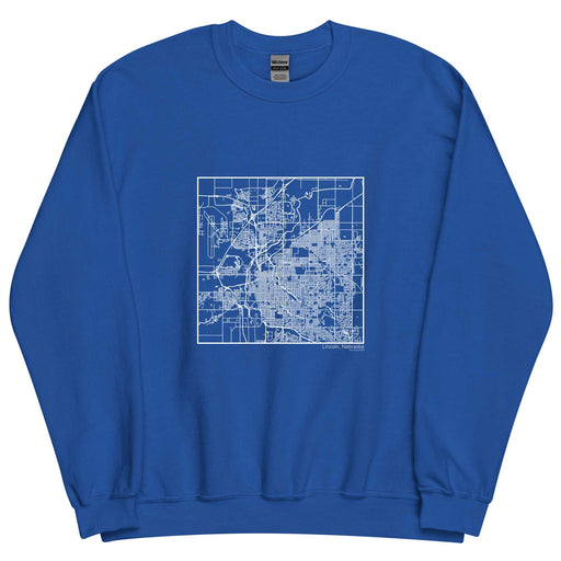 Lincoln Nebraska  Map Unisex Crewneck Sweater with City inscription in Royal Blue